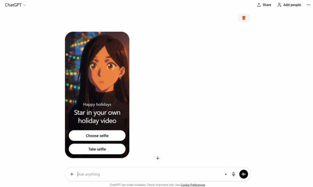 ChatGPT Christmas feature