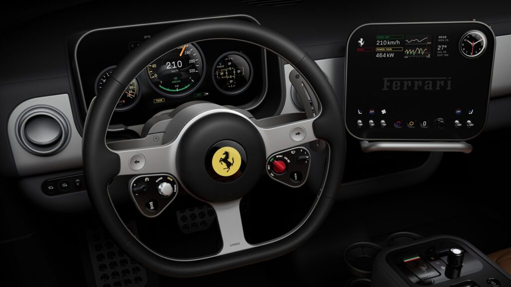 ferrari luce steering wheel and dashboard